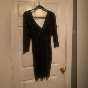 Short long sleeve black dress